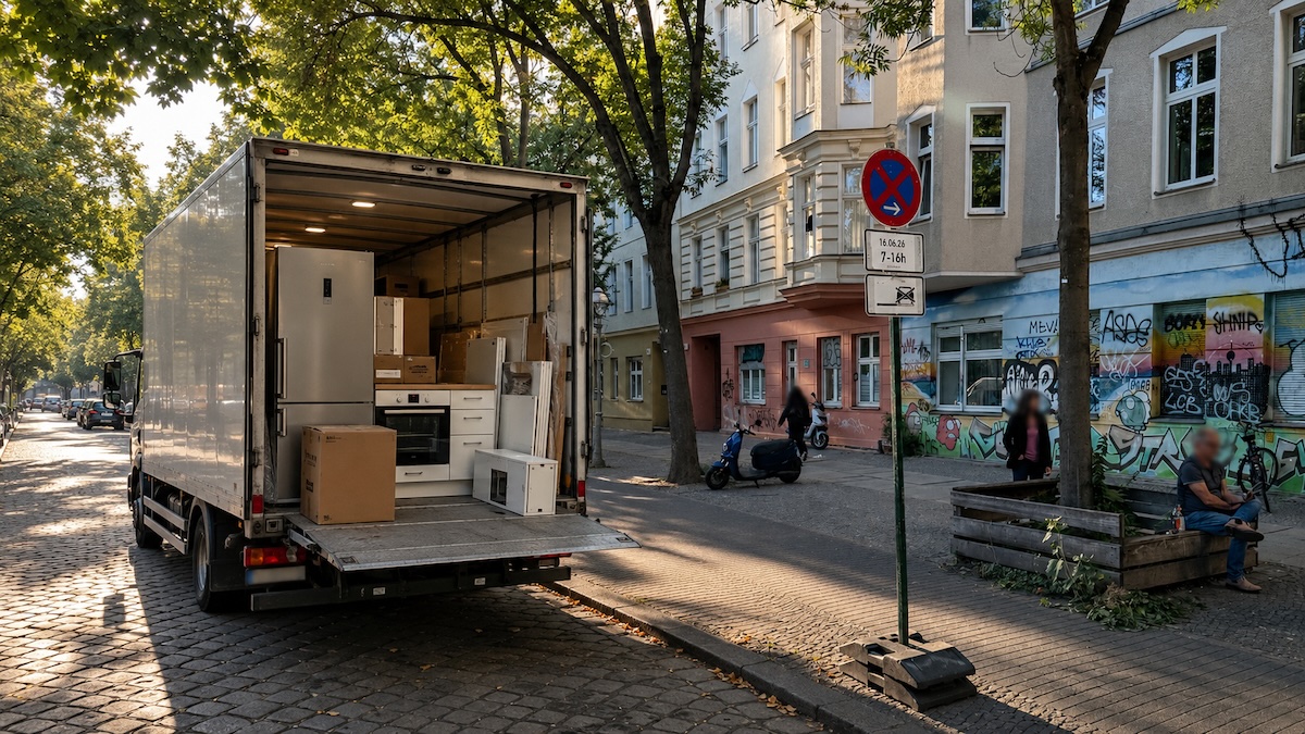 Halteverbotsschilder für Küchenanlieferung in Berlin rechtzeitig aufgestellt